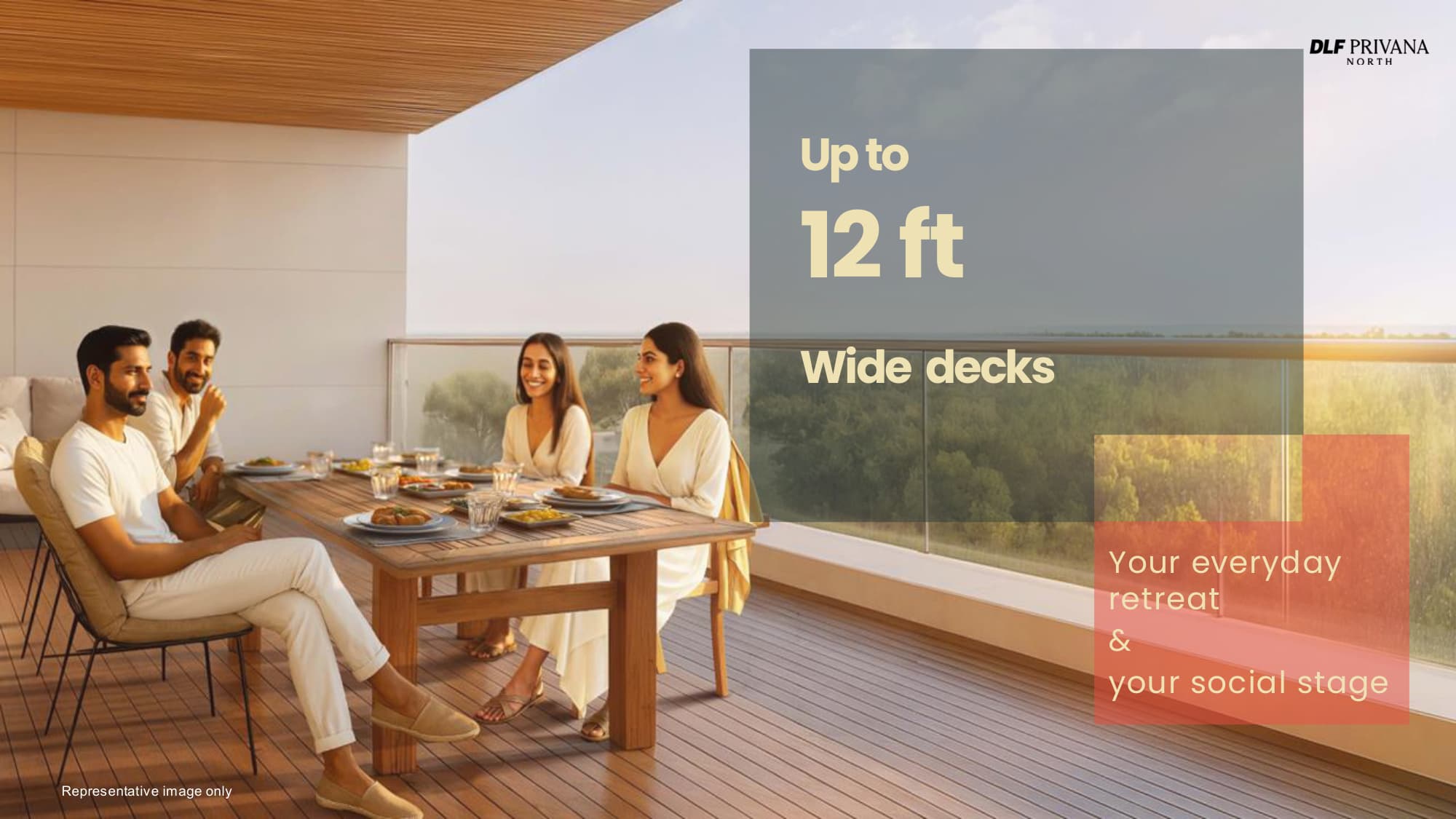 Up to 12 ft wide decks - Your everyday retreat — DLF Privana North