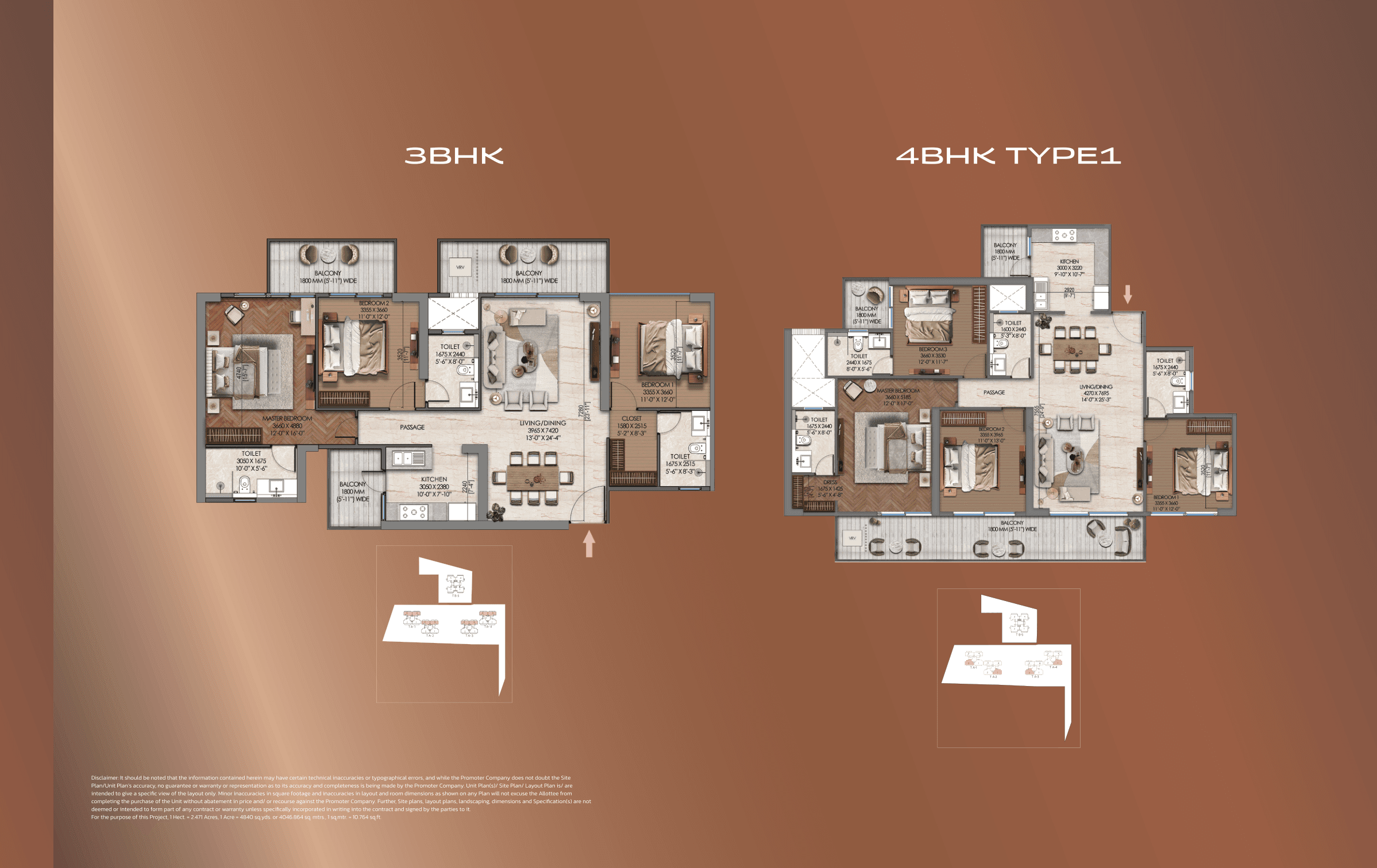 3BHK — Floor plan as per brochure