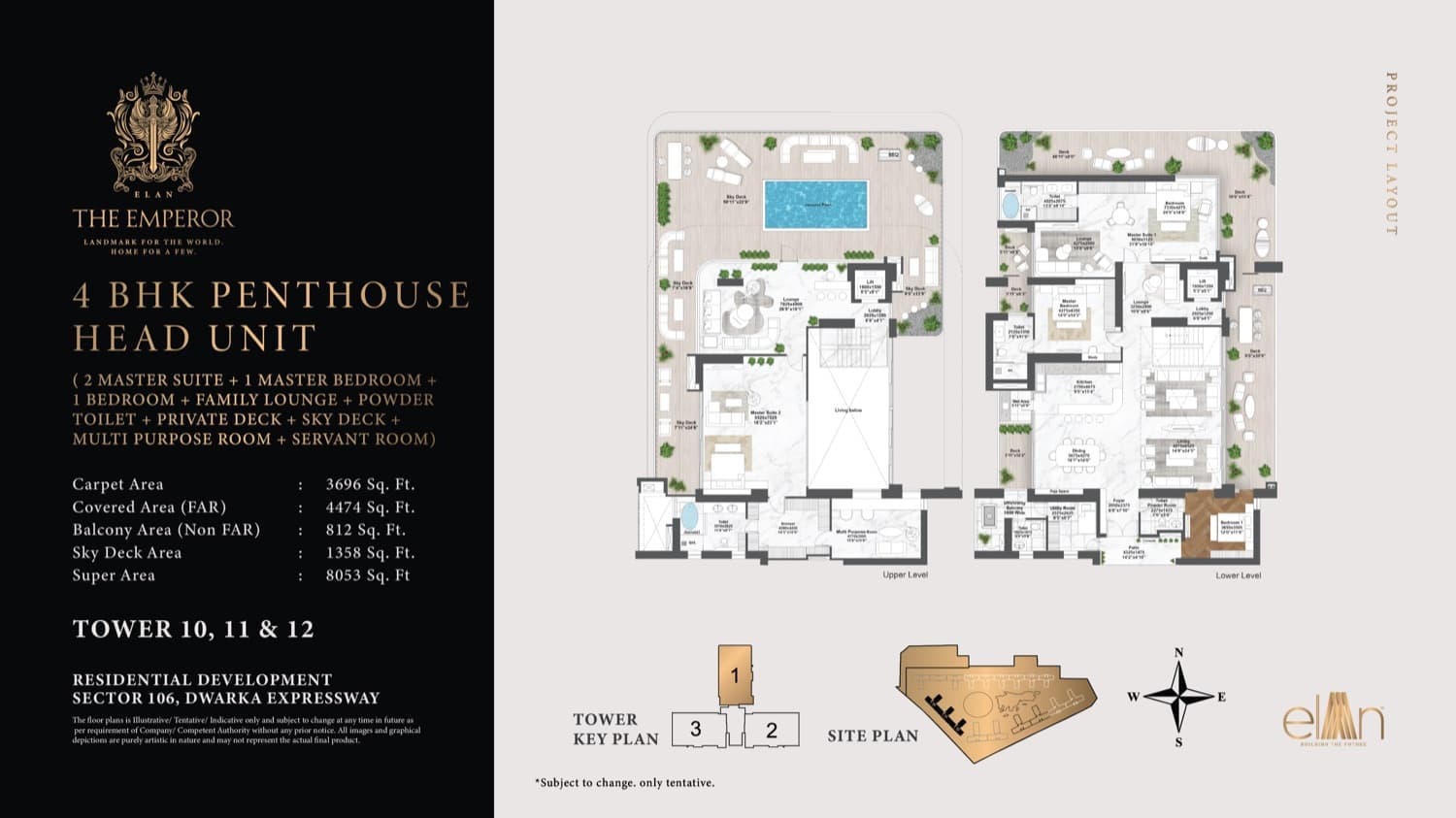4 BHK Penthouse Head Unit Floor Plan