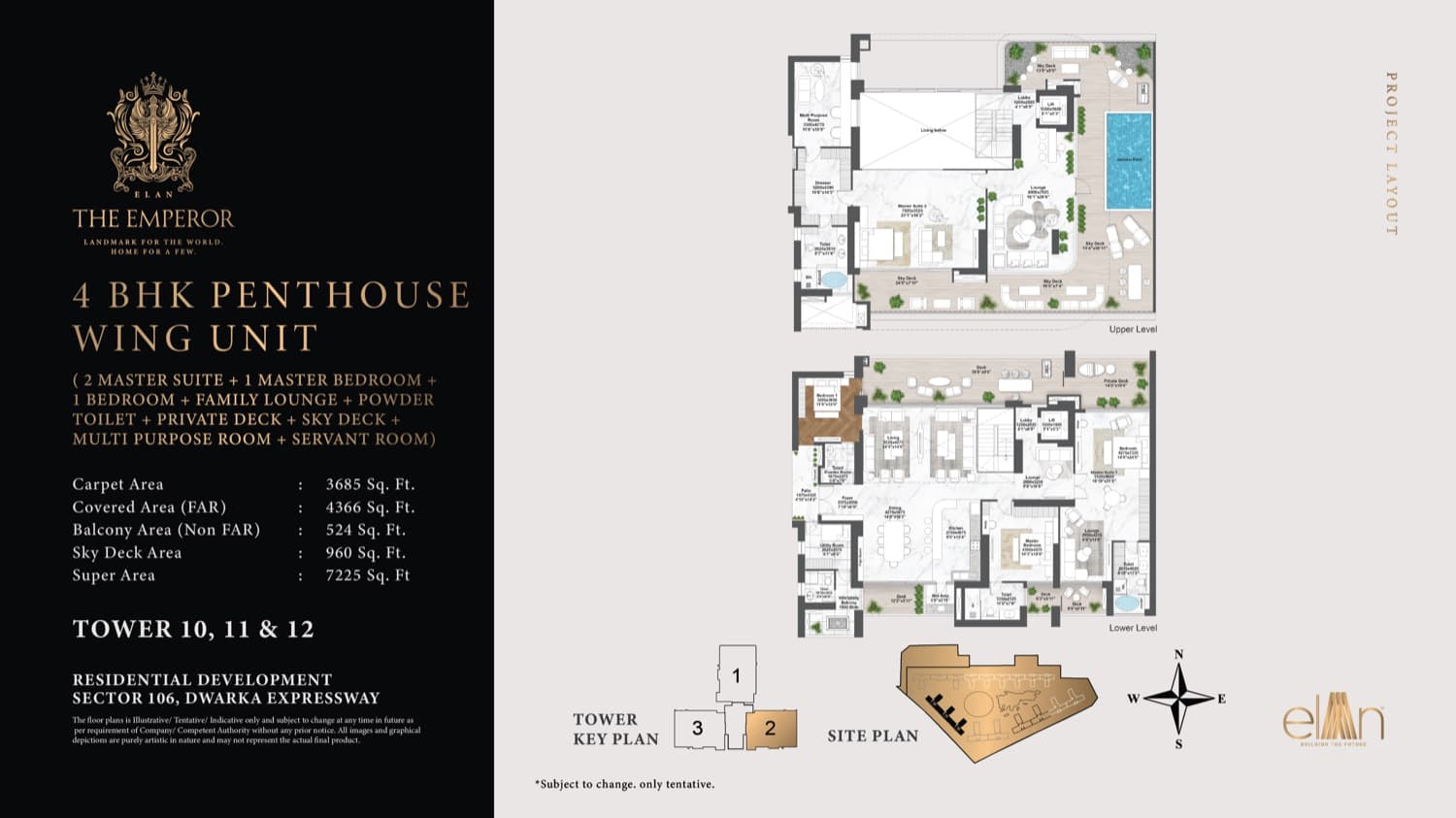 4 BHK Penthouse Wing Unit Floor Plan
