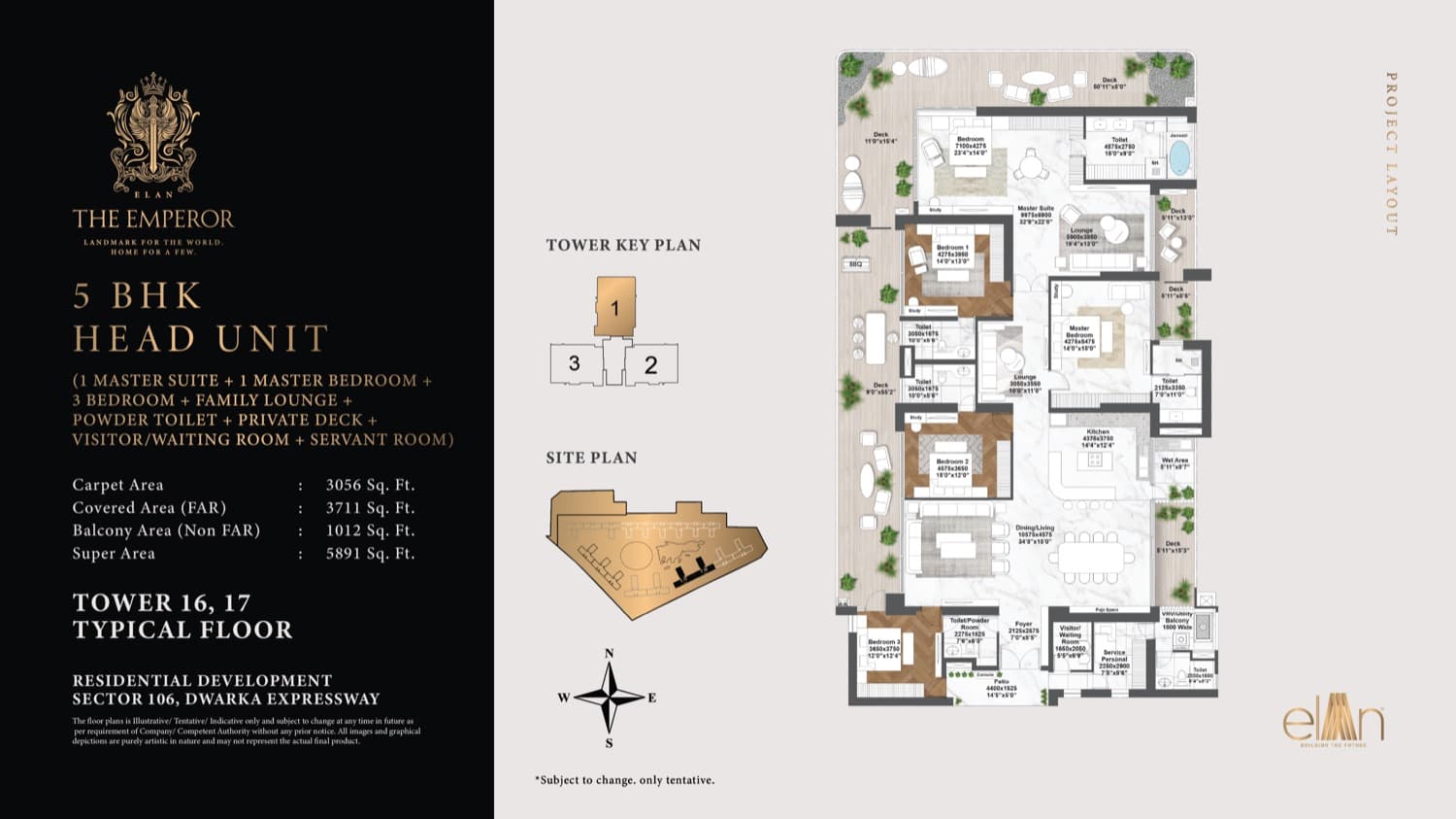 5 BHK Head Unit Floor Plan