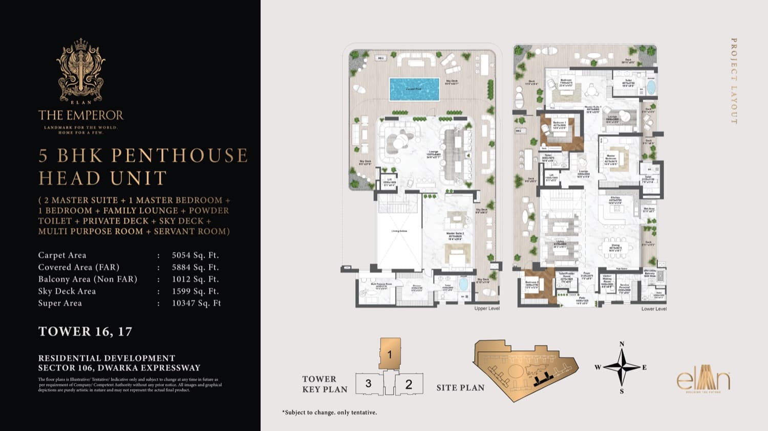 5 BHK Penthouse Head Unit Floor Plan