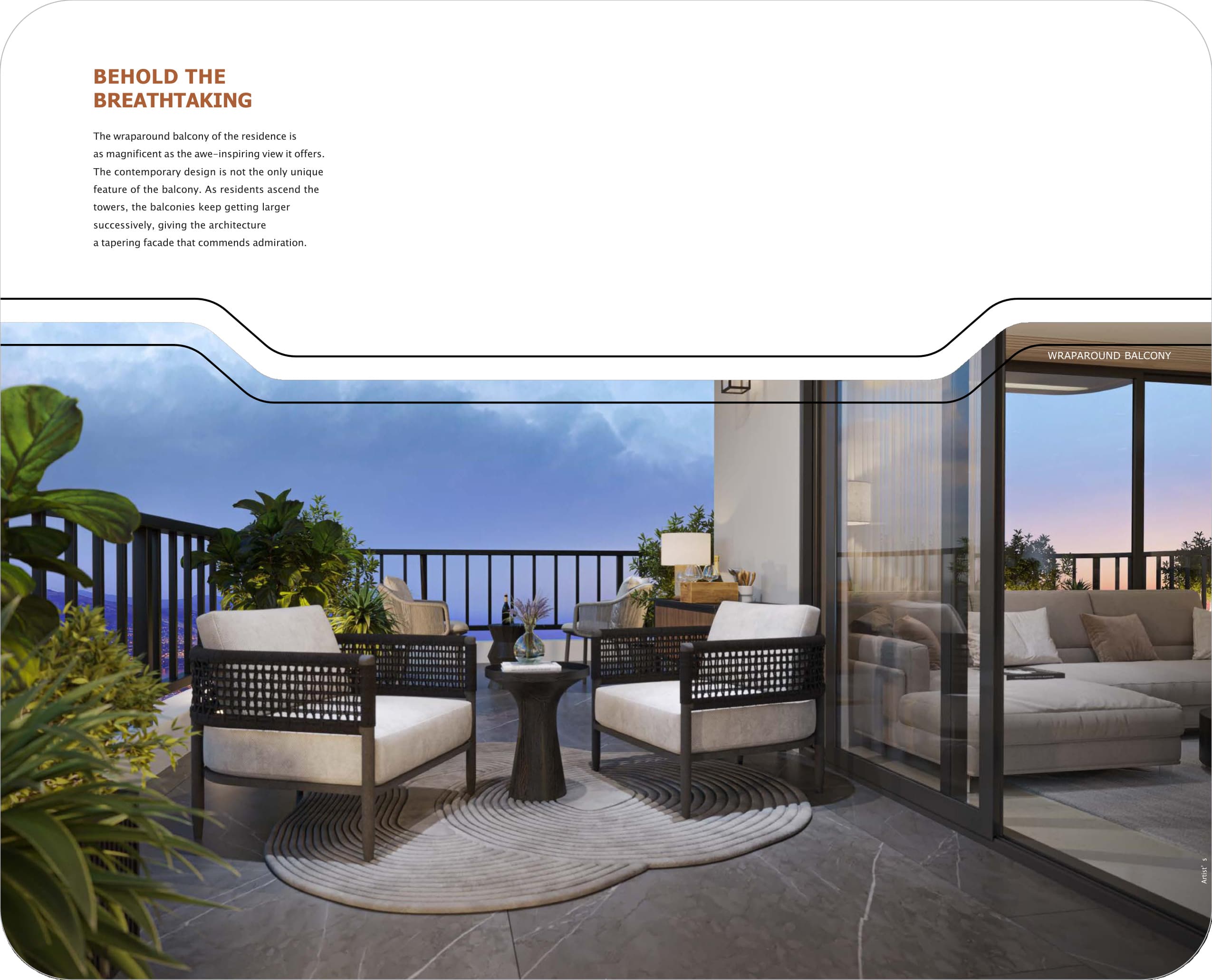 Wraparound Balcony — Tapering facade and panoramic views — Sobha Altus