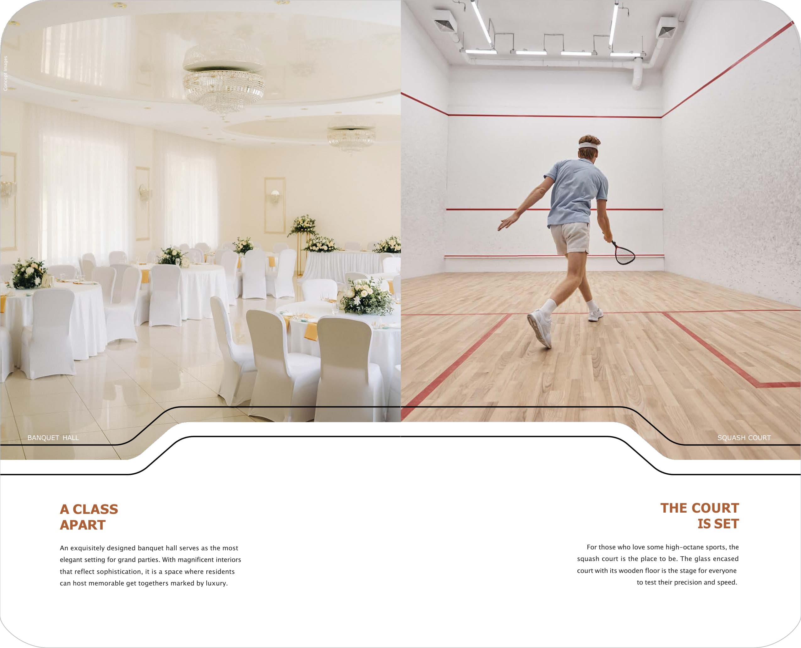 Banquet Hall & Squash Court — Spaces designed a class apart — Sobha Altus