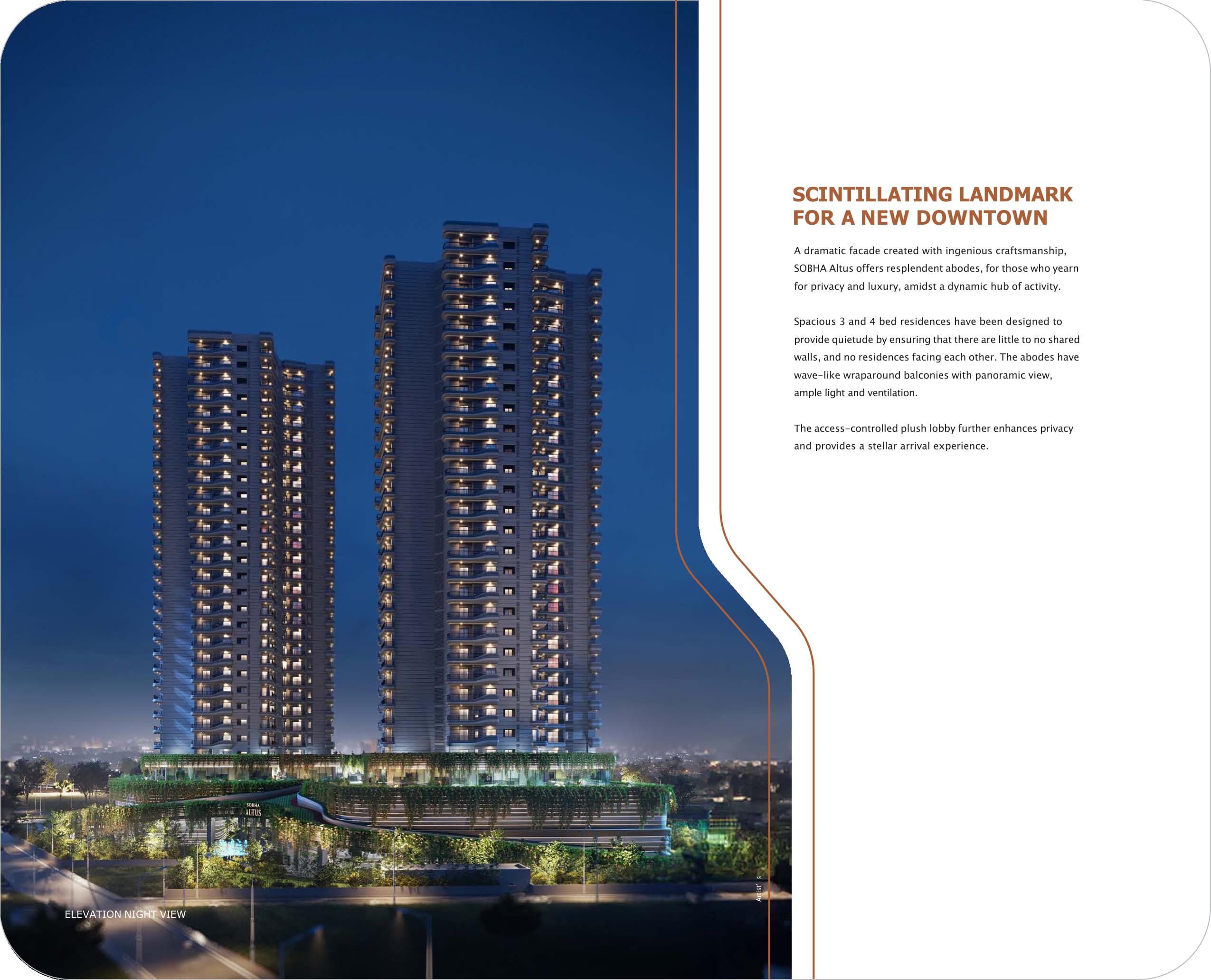Scintillating Landmark — Elevation Night View — Sobha Altus
