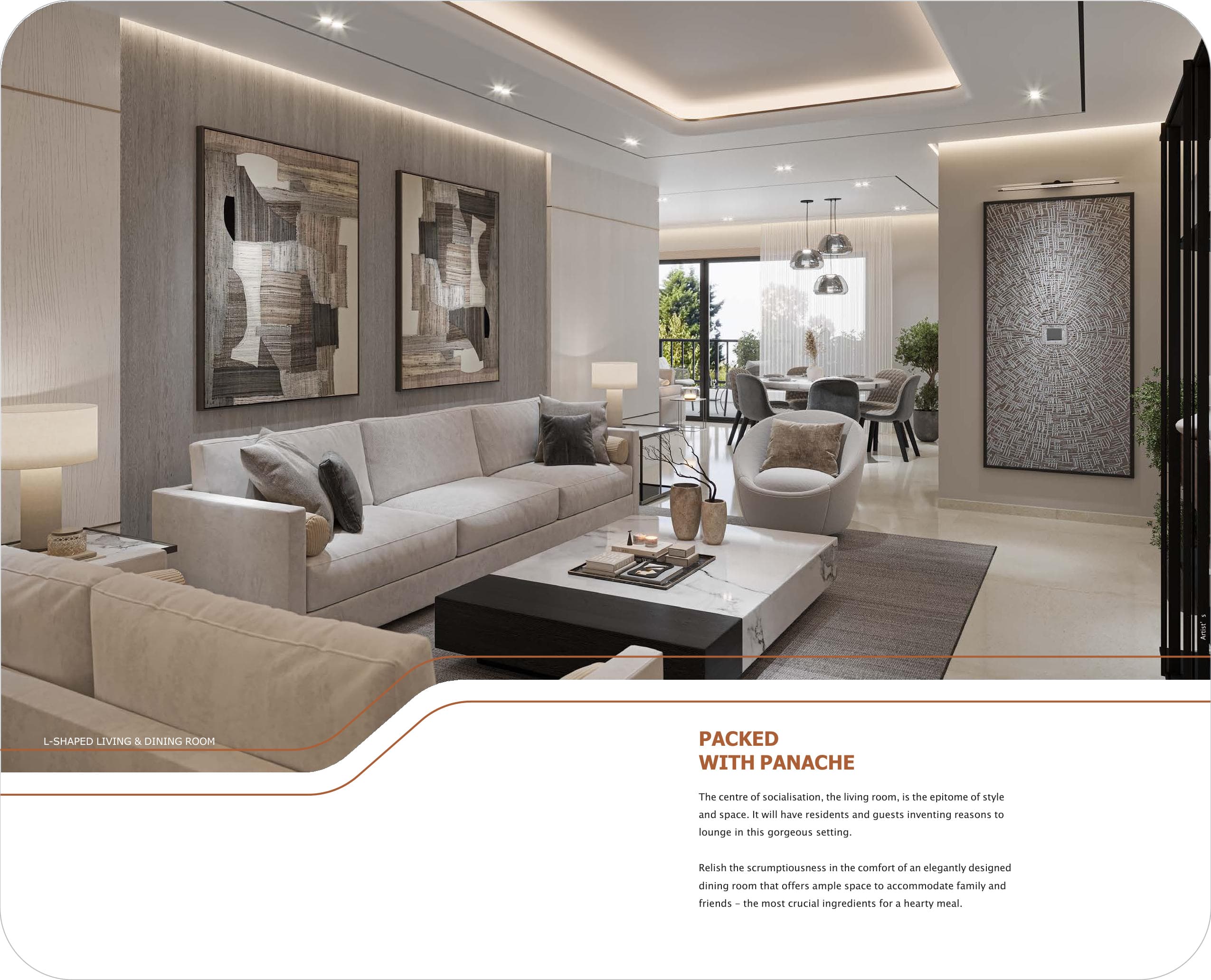 L-Shaped Living & Dining Room — Packed with panache — Sobha Altus
