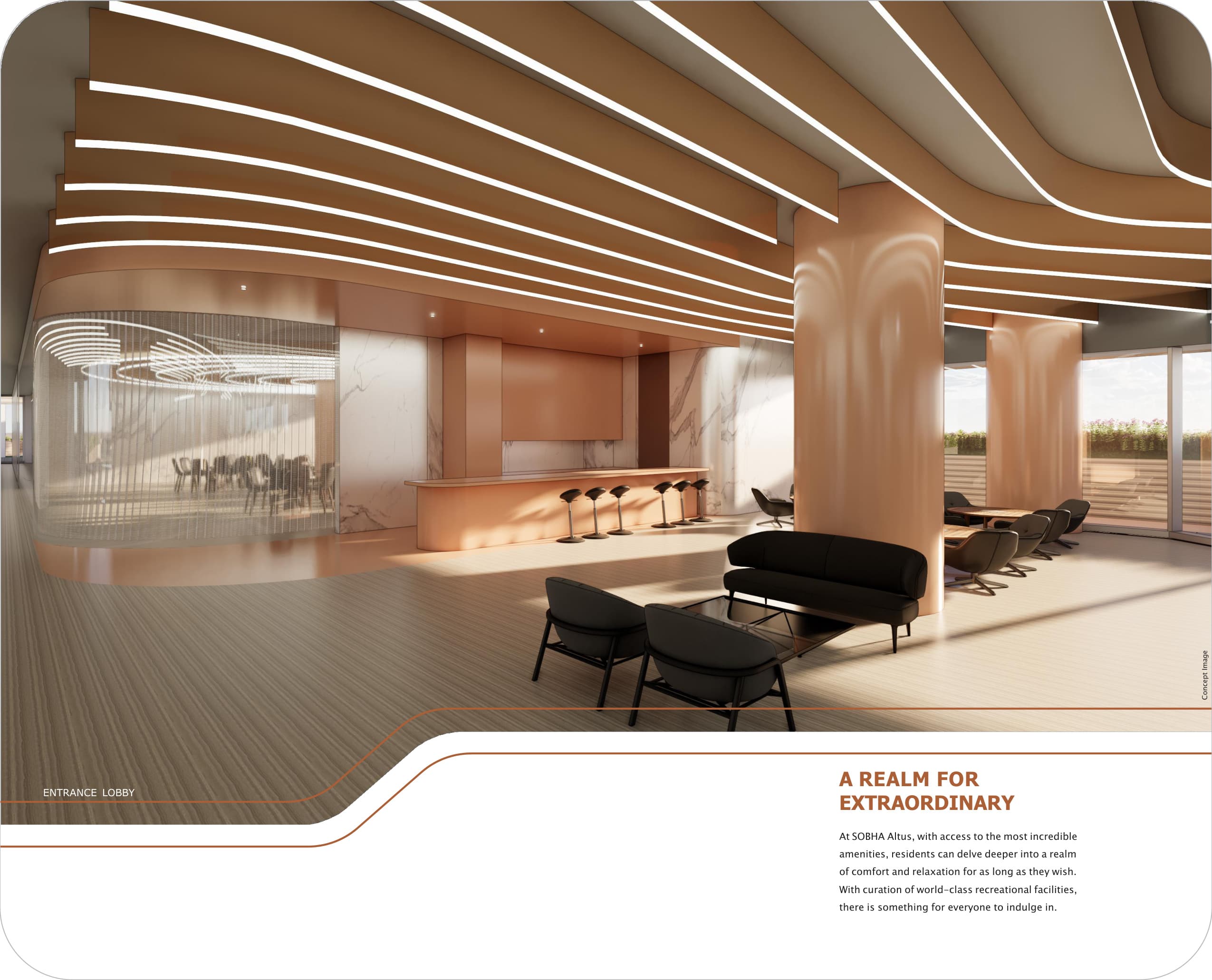 Plush Entrance Lobby — Access-controlled realm of extraordinary comfort — Sobha Altus