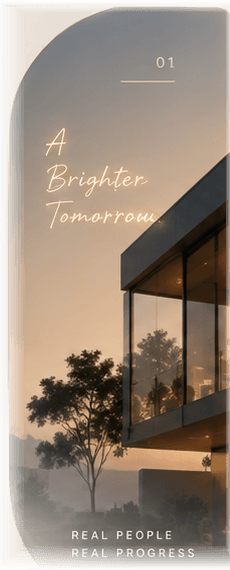 Modern architectural villa at golden hour - BirdView Mission