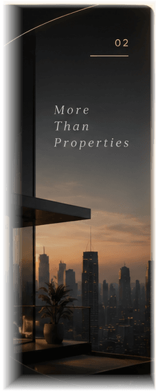 Twilight penthouse balcony and illuminated city skyline - BirdView Vision